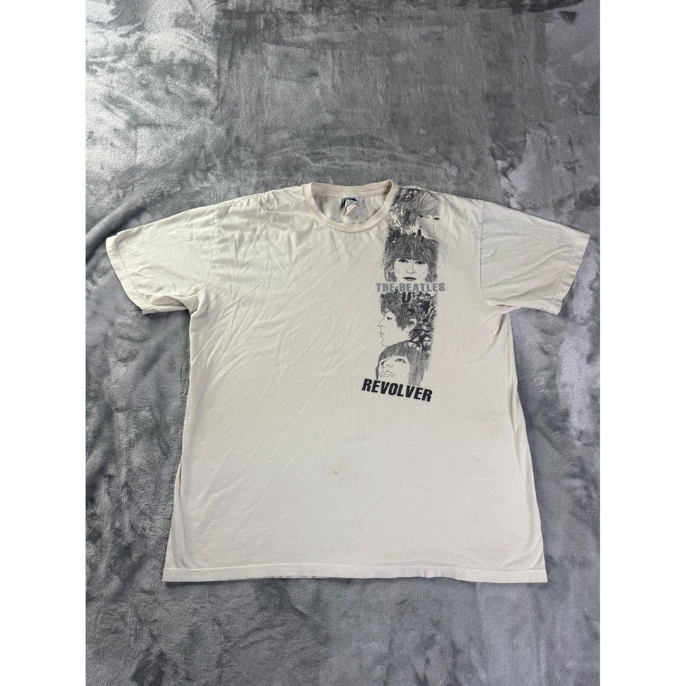 The Beatles Music T-Shirt Revolver Mens XL White Crew Neck Short Sleeve sleeves